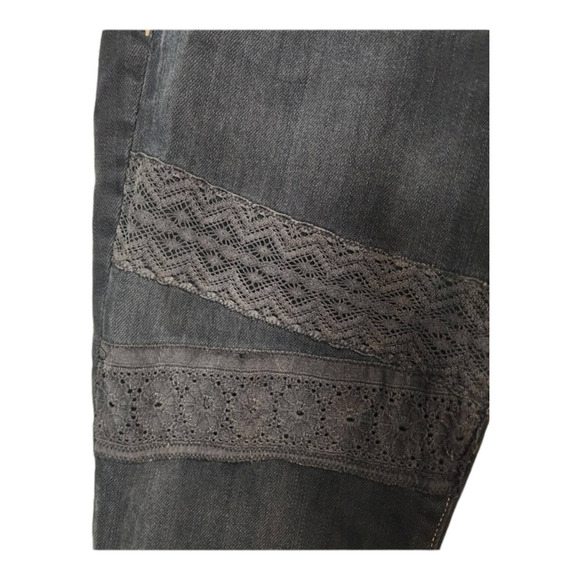 CURRENT / ELLIOTT The STILETTO Skinny Jeans Washed Black with Lace 26 - Picture 3 of 9